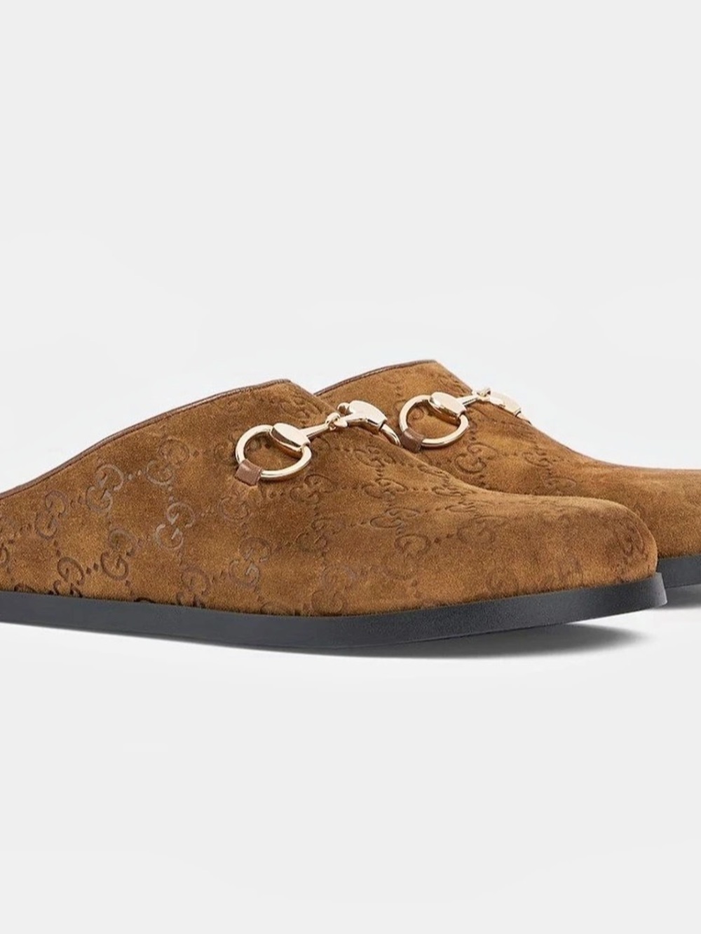 Gucci Horsebit Suede Mule Brown